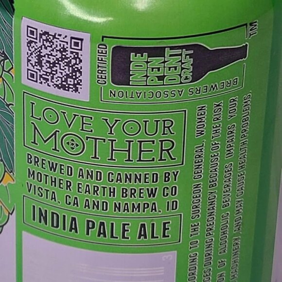 Mother Earth Brew CO Boo Koo IPA Empty Beer Can Bottom Opened 12oz - Picture 6 of 8